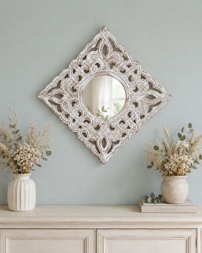 Ornate square wall mirror - ornate,