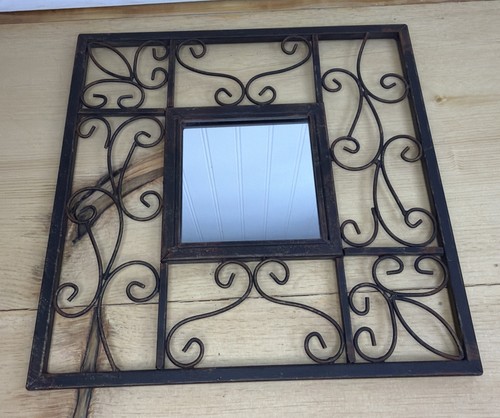 Rustic metal mirror scroll - metal,