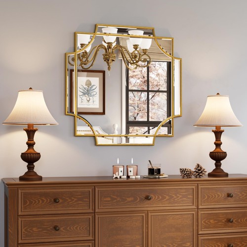 Gold framed mirror for wall - mirror,